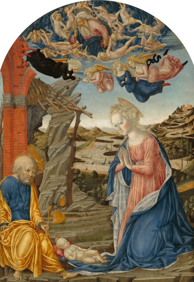 The Nativity, with God the Father Surrounded by Angels and Cherubim by Francesco di Giorgio  